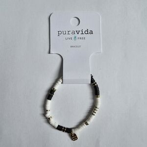 Pura Vida Black and White Beaded Bracelet